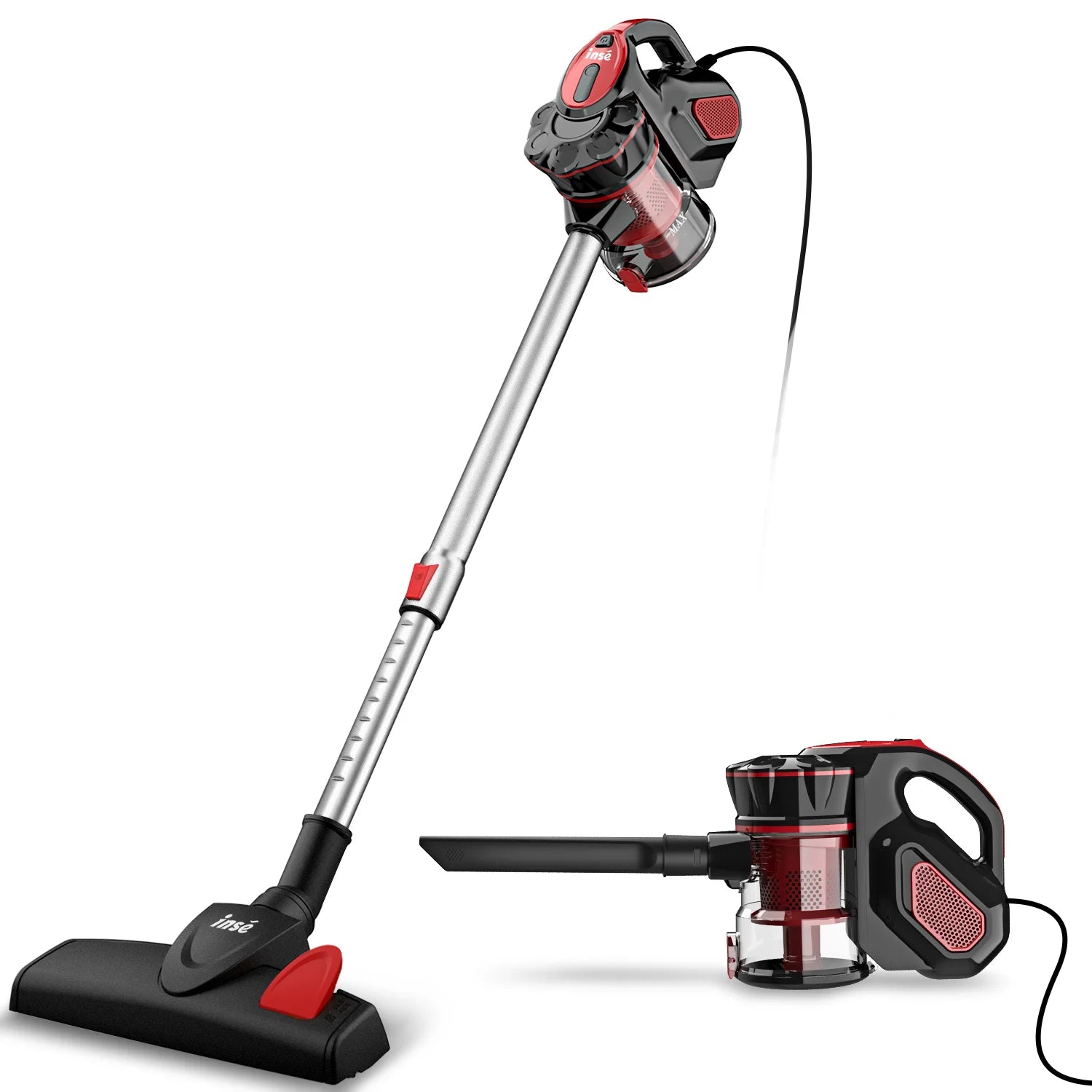 Vacuum Cleaner Corded, Powerful Suction, 600W Motor, Handheld or Stick