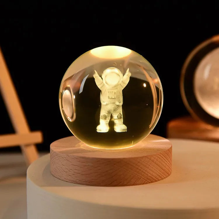 3D Glowing Planetary Crystal Ball Night Light