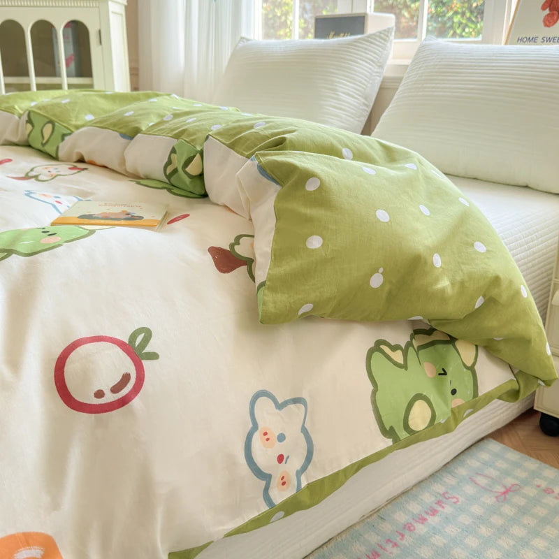 100% Cotton Duvet Cover - Floral Printed Design, Luxury Pre-Washed Finish, Single Duvet Cover for Bedroom - Easy Care