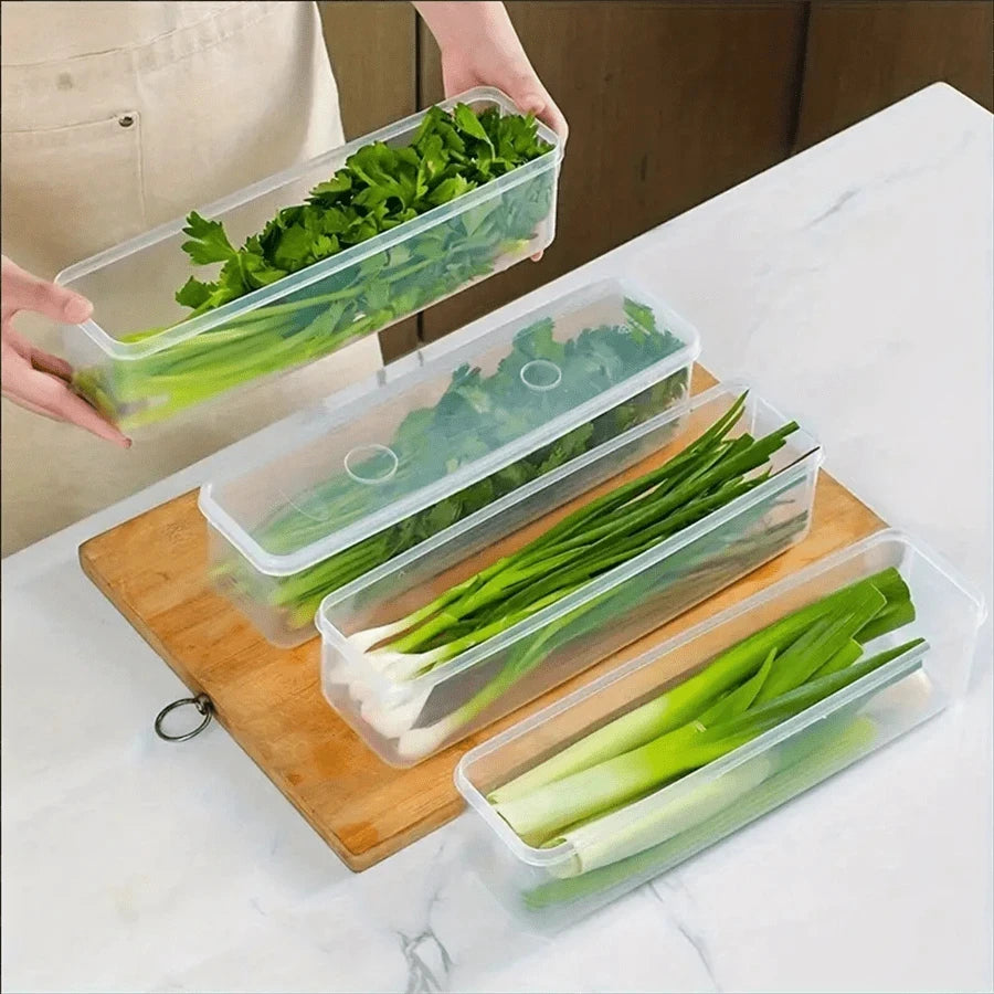 Refrigerator Storage Boxes with Lid, Plastic Sealed Container