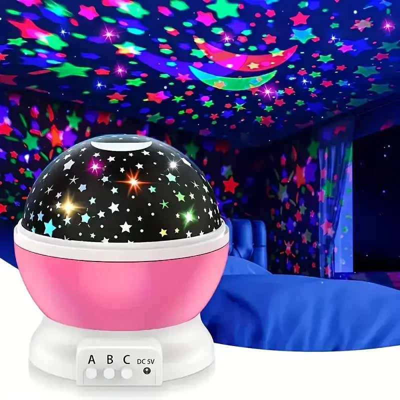Starry Night Light Projector Moon and Stars USB 360 Degrees Rotatable