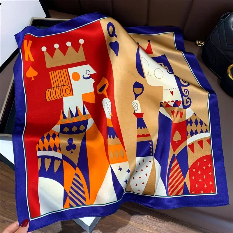 Scarf 100% Silk Bandana Women Square Scarves, Luxury High Quality