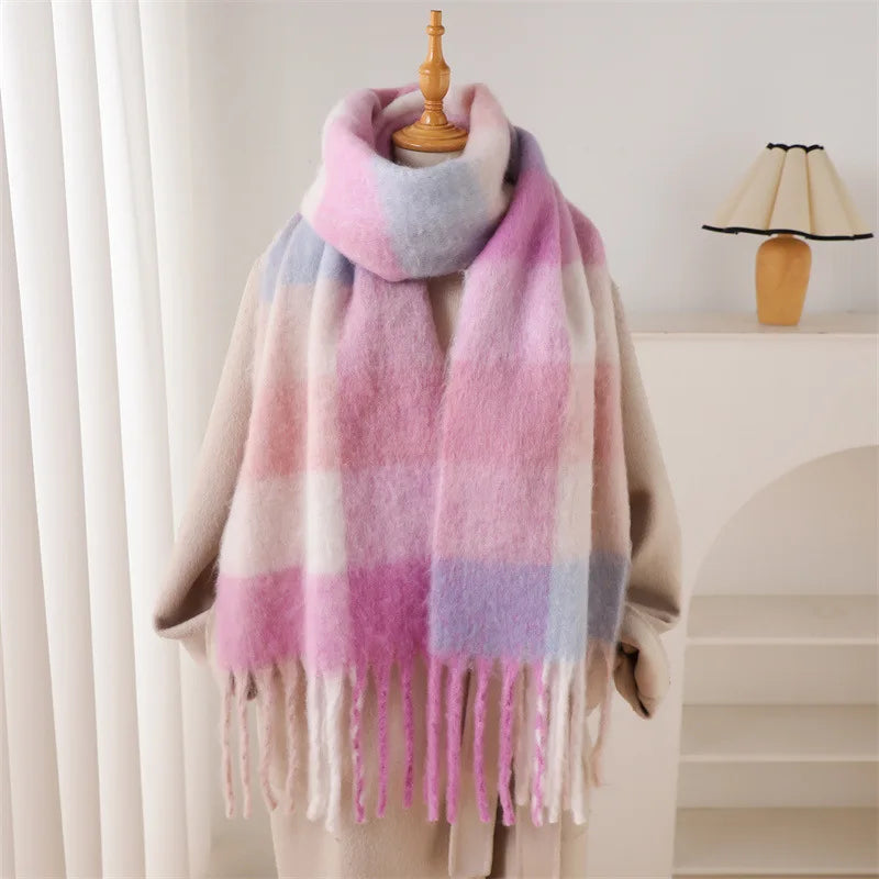 2025 Winter Thick Warm Scarf , Plaids different colors