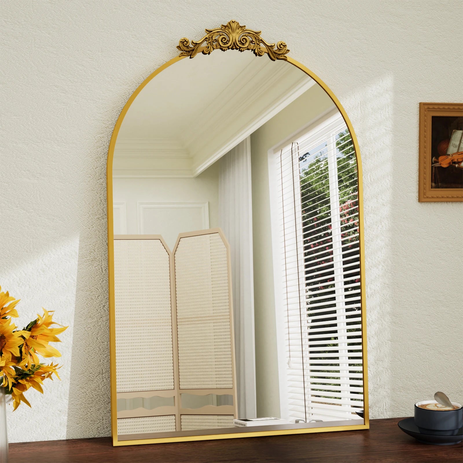 Wall Mirror Decorative Arch, Gold
