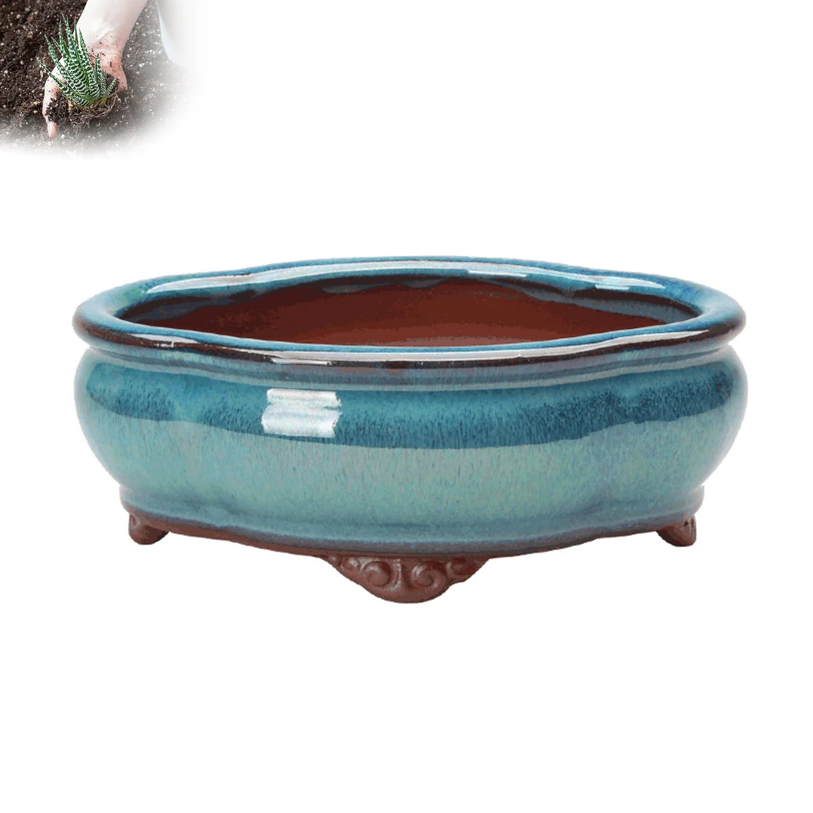 Ceramic Garden Planter Pots Elegant Breathable Pottery Bonsai Pots