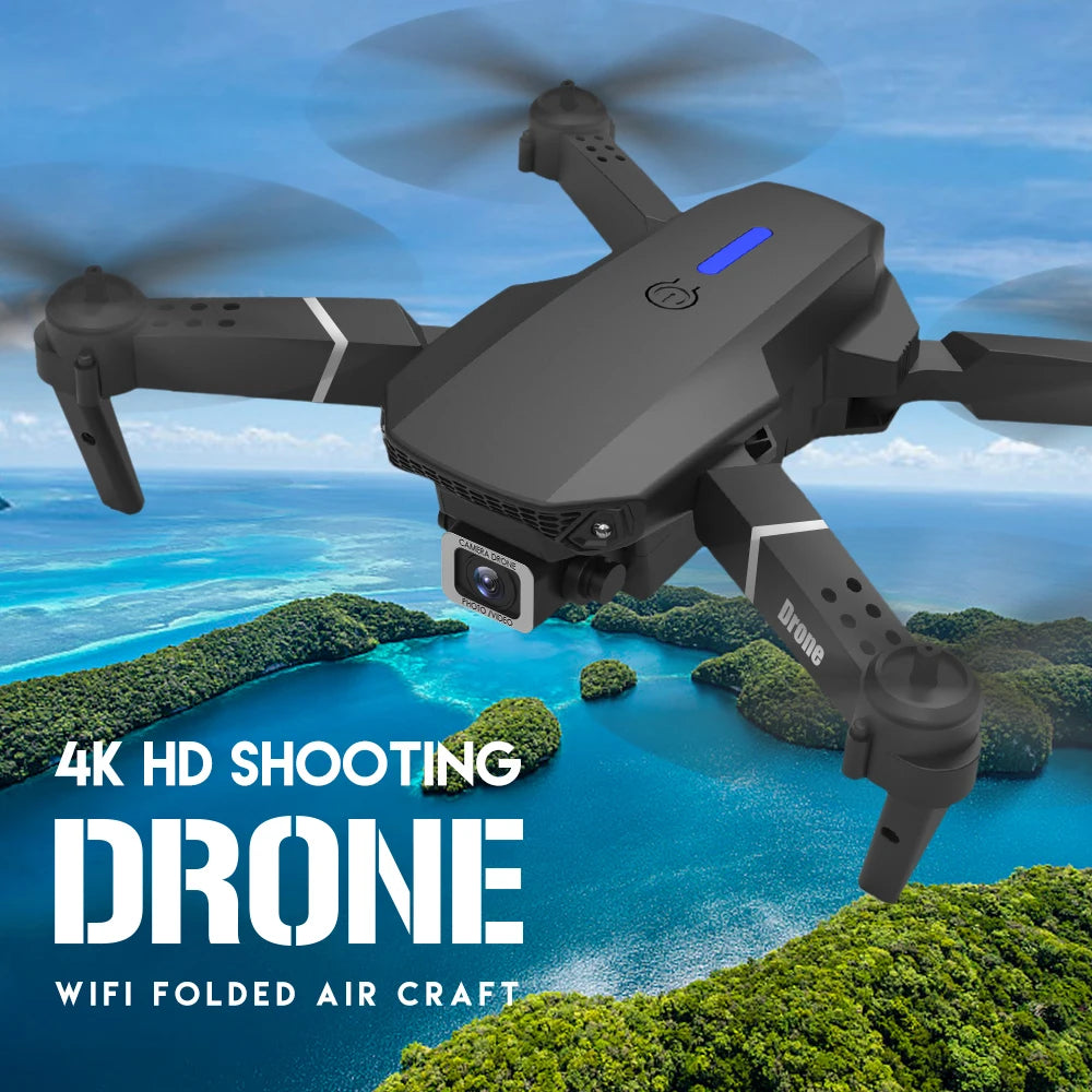 2024 E88Pro RC Drone 4K Professional with 1080p Wide Angle HD Camera Foldable Helicopter WIFI