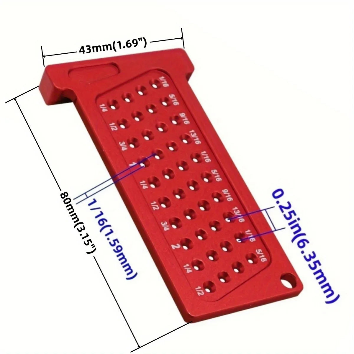 Woodworking scribe Metric, T-Square Hole Pocket Ruler Aluminum