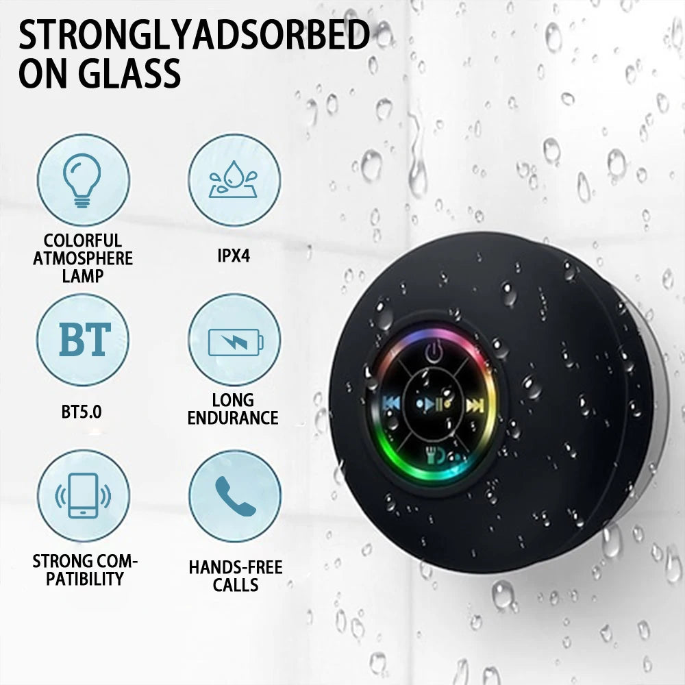 Portable Wireless Bluetooth Speaker LED IPX4 Waterproof Mini Stereo Sound Box