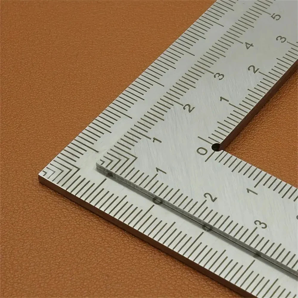 Mini Stainless Steel L-Shaped Double-Sided Precision Ruler, Tool for Leather Fabric Design