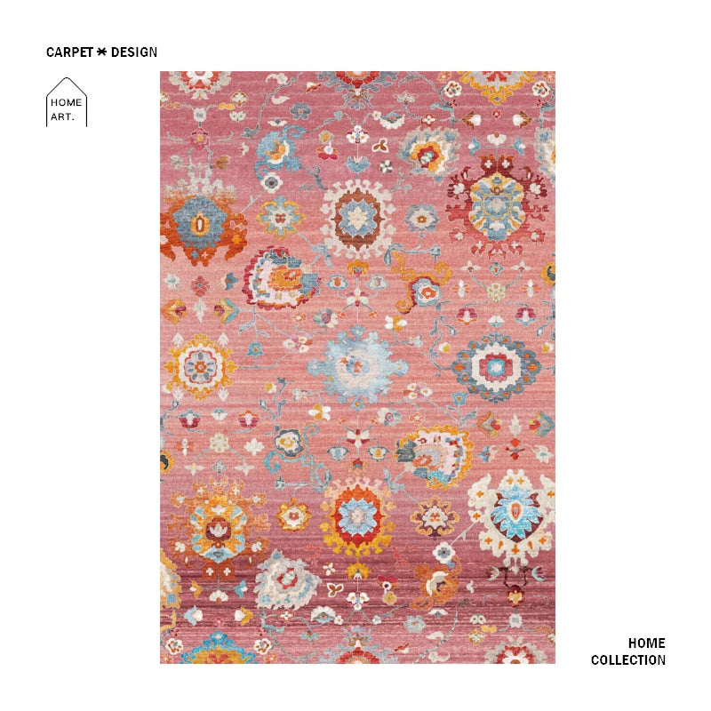 European Style Vintage Rugs for Large Areas, Living Room, Bedroom, Non-slip Rugs