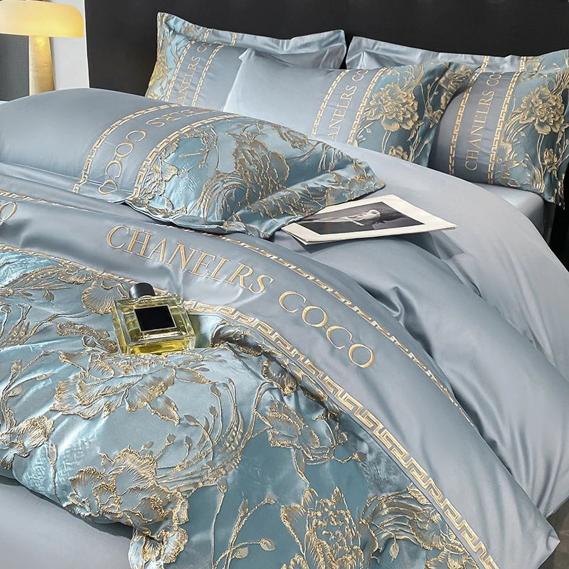 European Bedding Set High End Cotton 4 Piece Quilt Sheets
