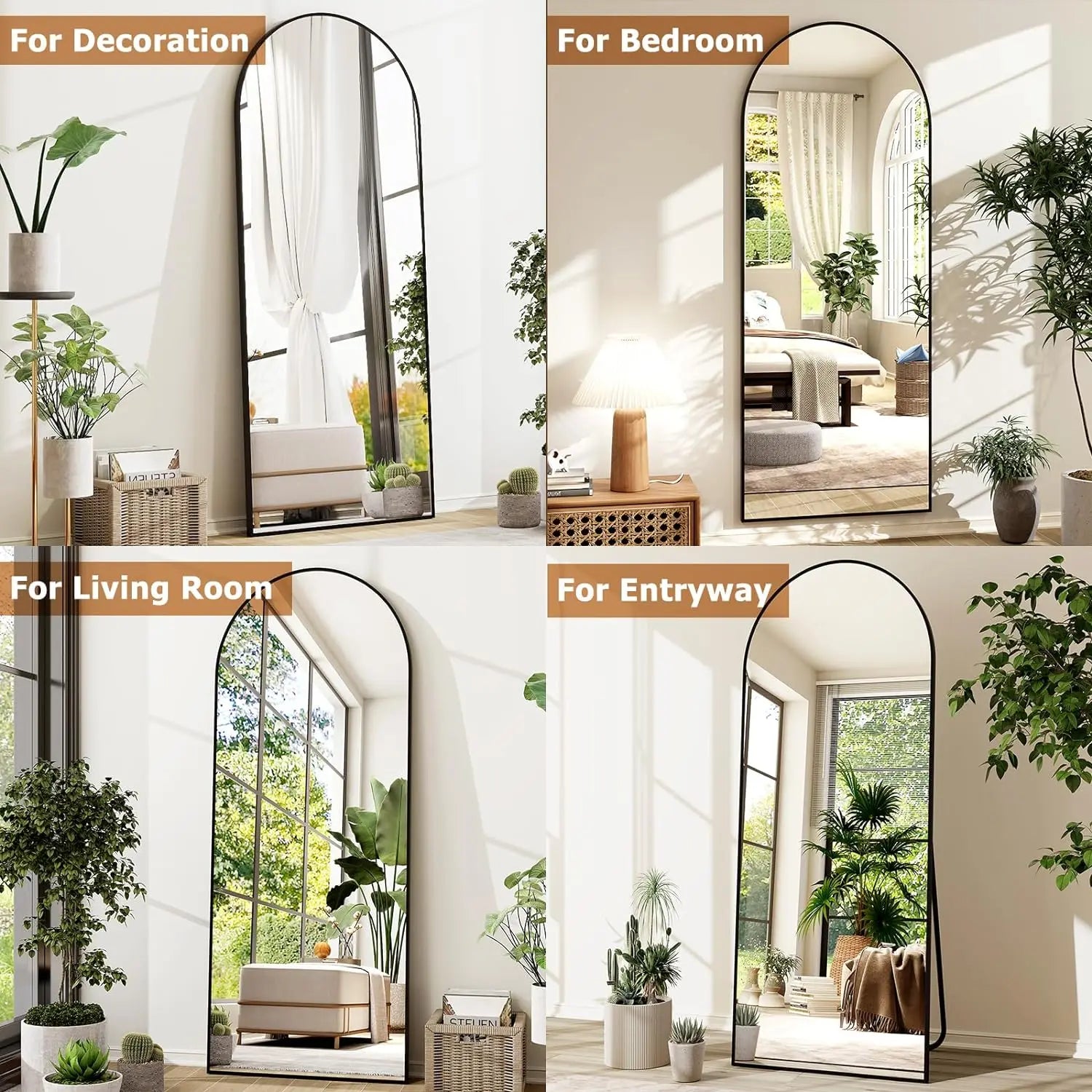 Arched Full-Length Mirror 21x64 Inch