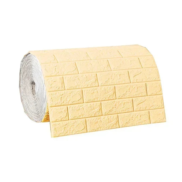 70cmx1/5/10m 3DWallpaper Waterproof Decoration Self-Adhesive Foam Brick Wallpaper
