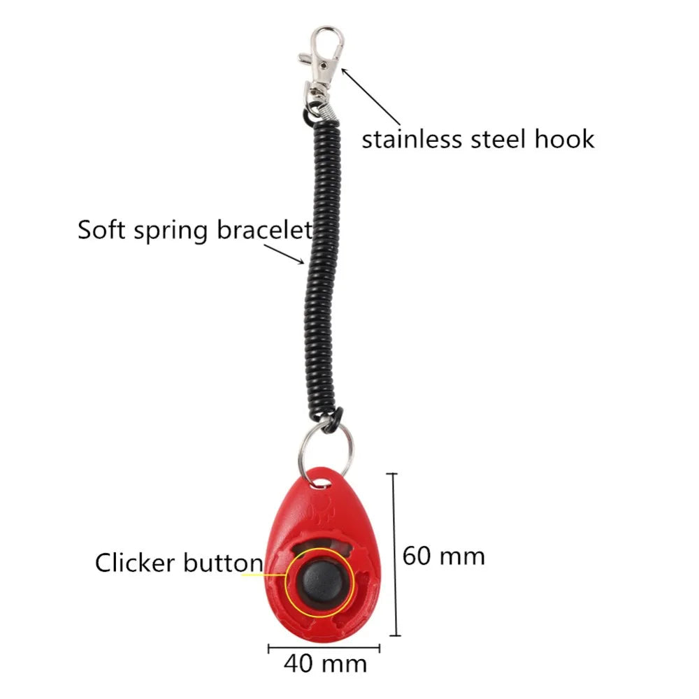 Dog Training Clicker Adjustable Wrist Strap Key Chain