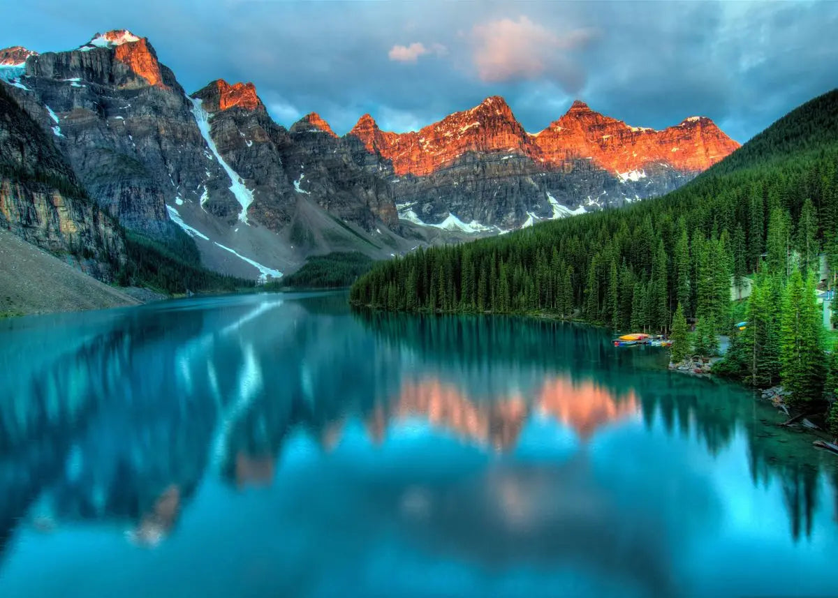 Green Forest Mountain Deep Blue Lake Bring Beauty Into Your Home