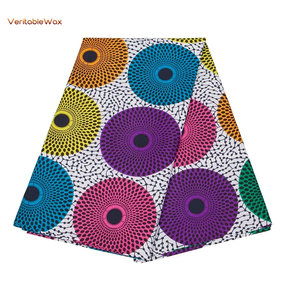 Ankara African Double Print Batik, Real Wax Fabric, Sewing Wedding Dress, Quilting, Polyester