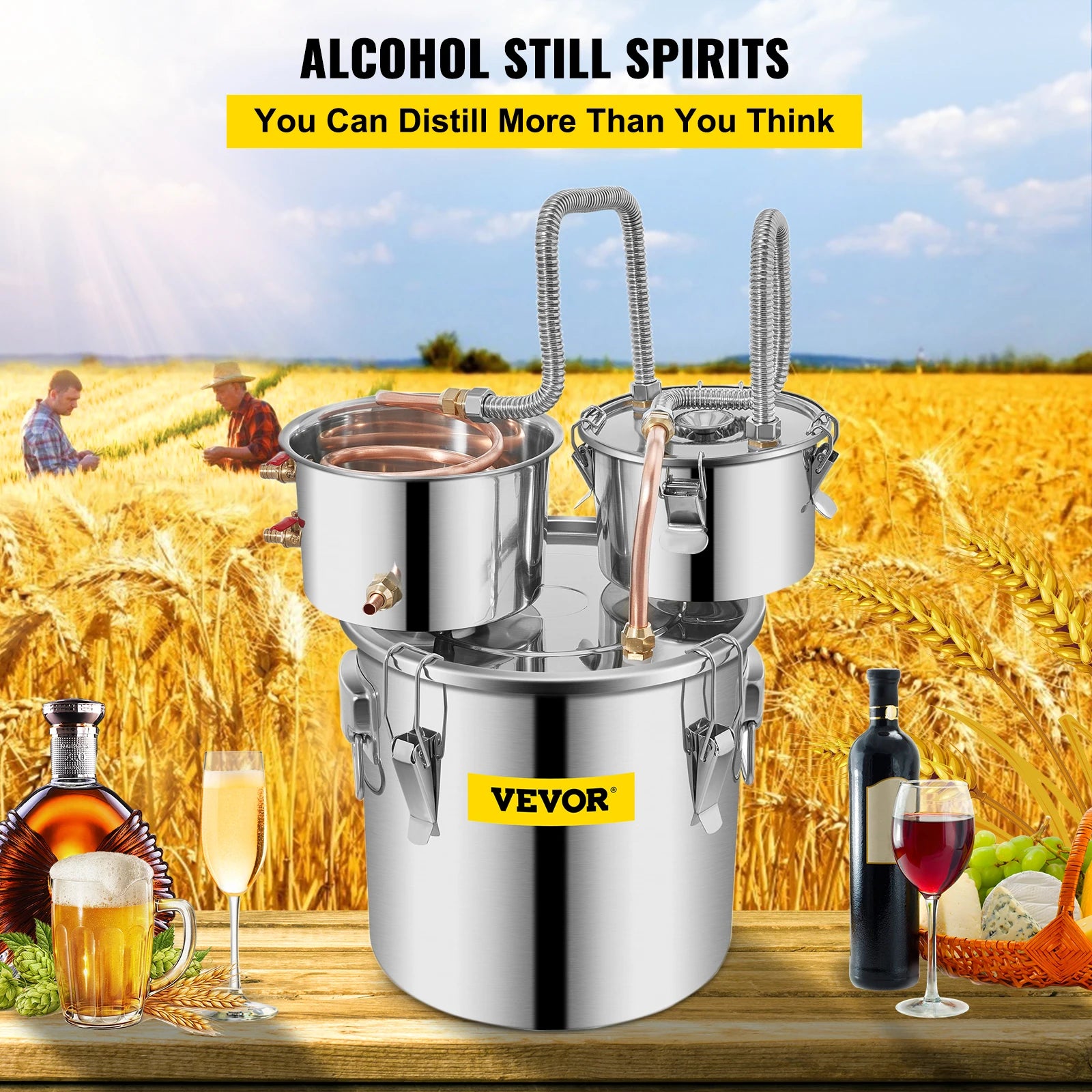 Stainless Steel Still, Whiskey, Beer, Brandy, 12L 20L 50L