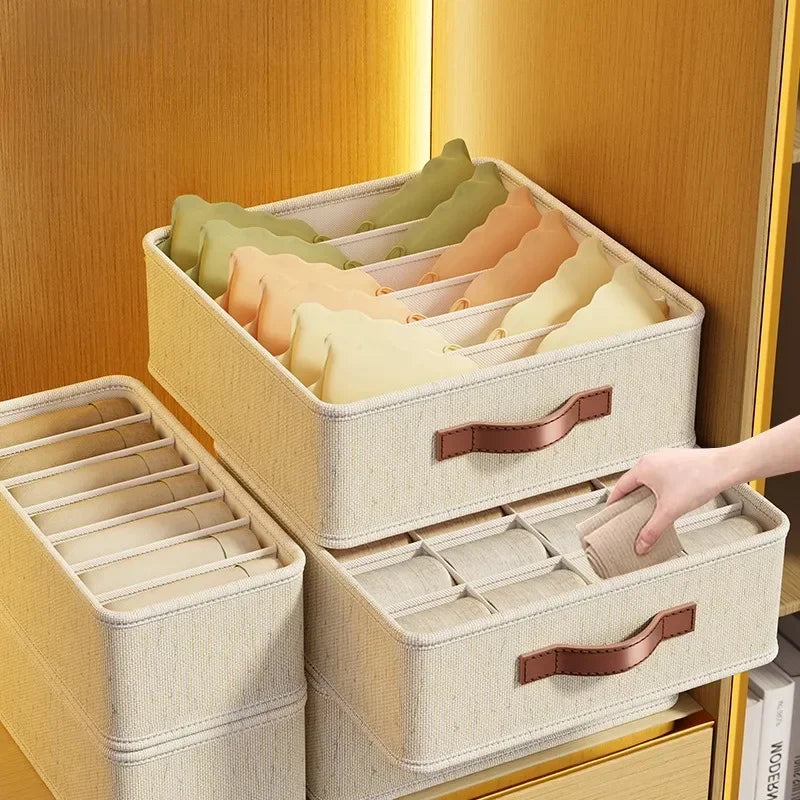 1-5Pcs Fabric Drawer Organizers For Underwear, Socks, Bras. Closet Storage Box with Dividers