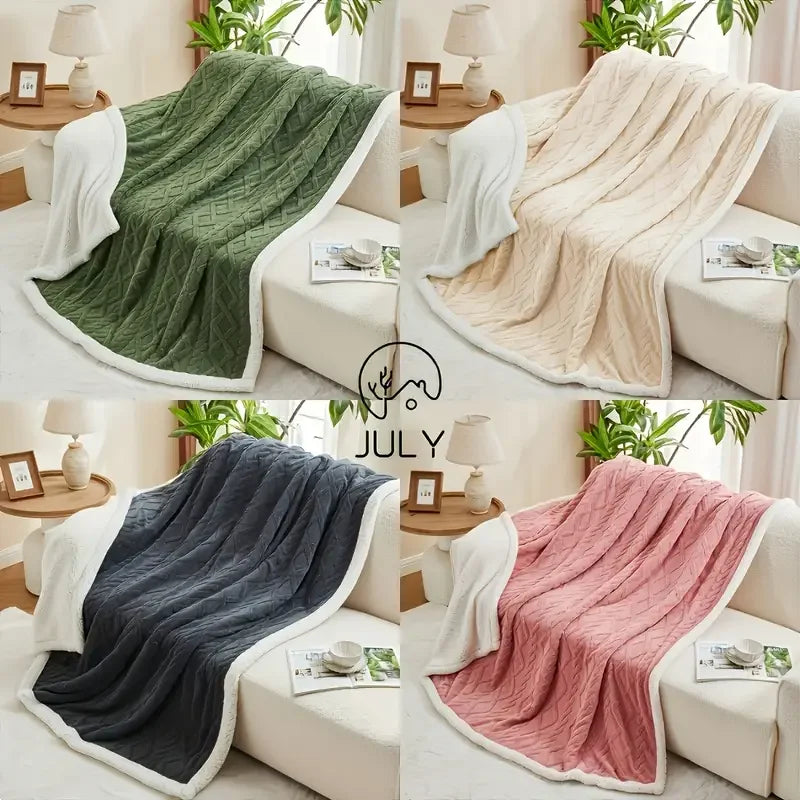 Jacquard Sherpa Weighted Blanket, 10lbs for Adults, Soft and Warm, Calming Blanket