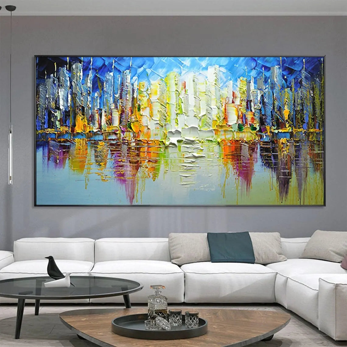 Hand Painted Abstract Colorful Canvas Textured