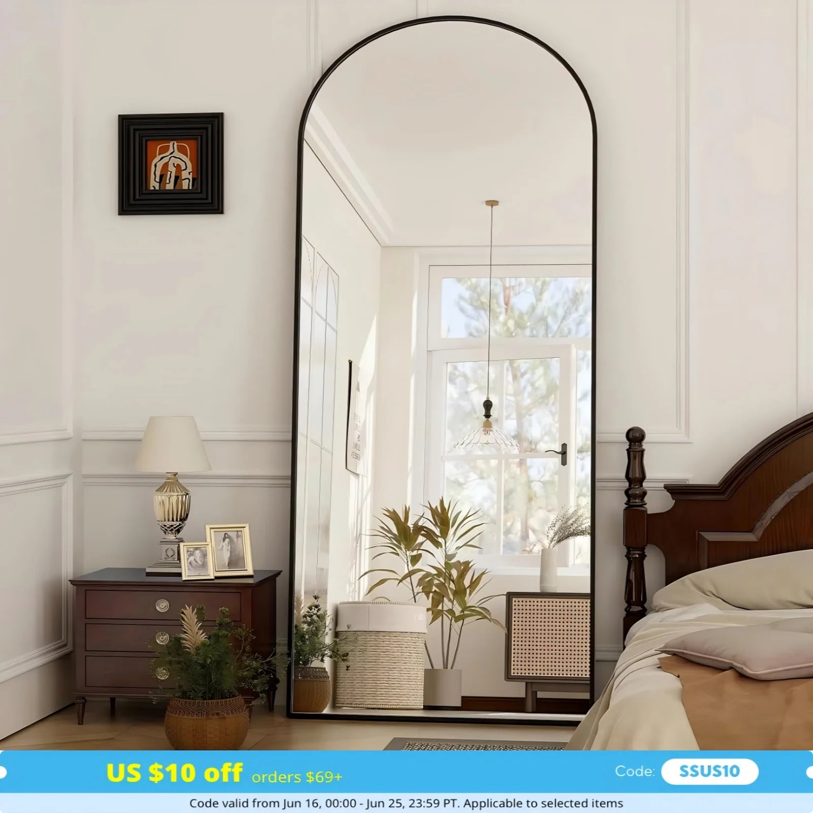 Arched Full-Length Mirror 21x64 Inch