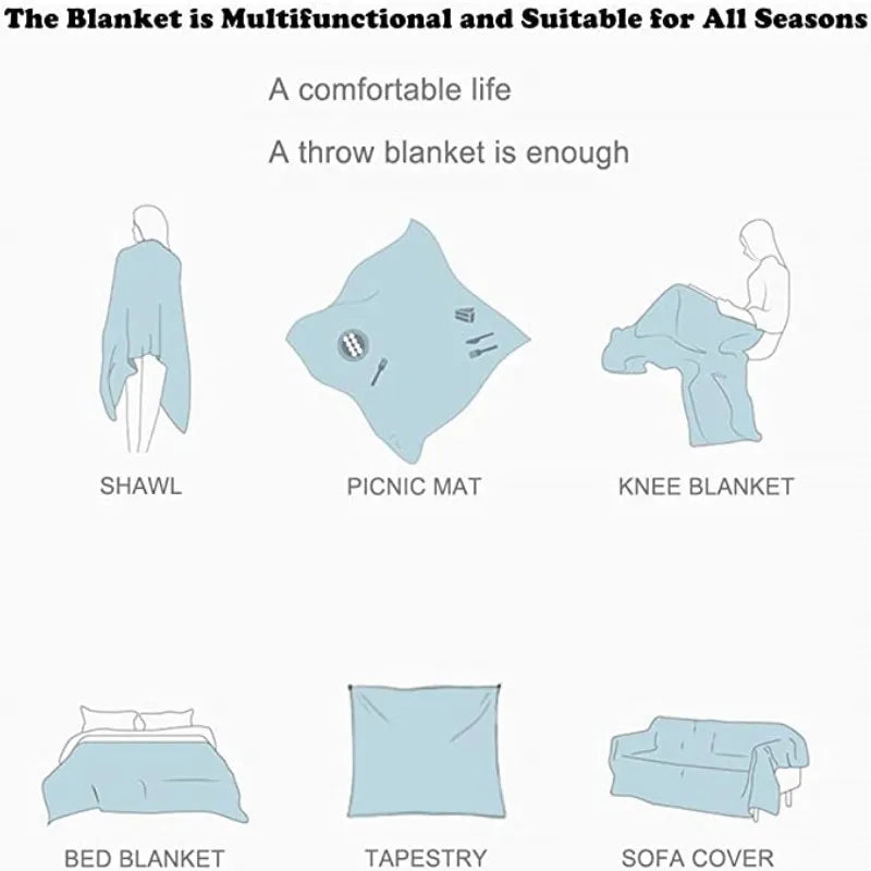 Inyahome-BoHo Throw Blanket, Colorful Chenille for Sofa Recliner, Furniture cover