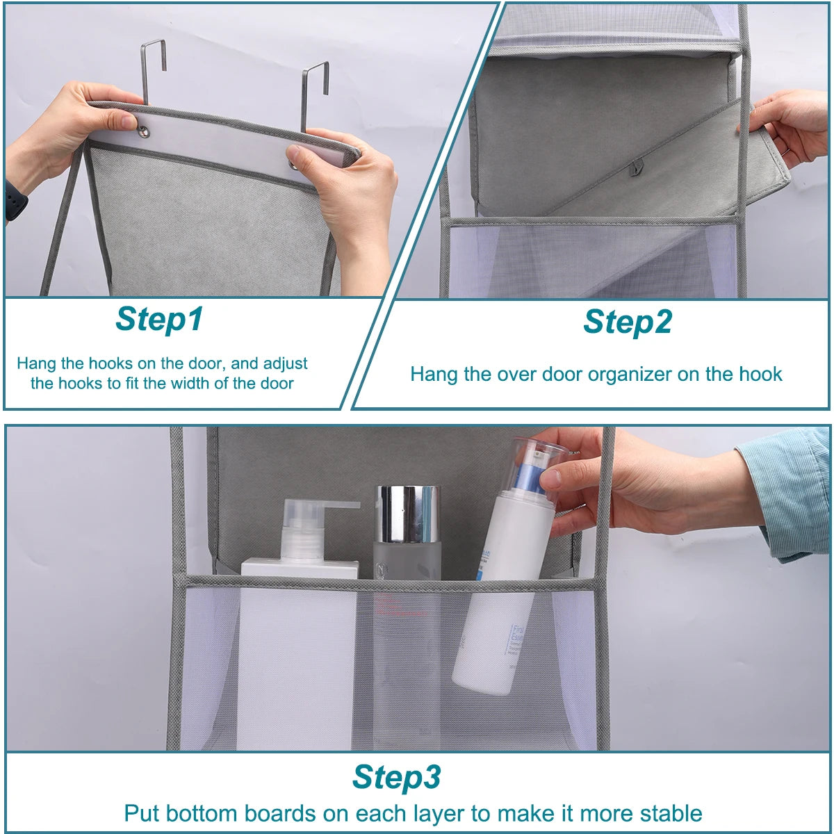 ! PCS 4/6 Layer Over the Door Hanging Organizer, Use for Cosmetics, Storage, Nursery, Bathroom
