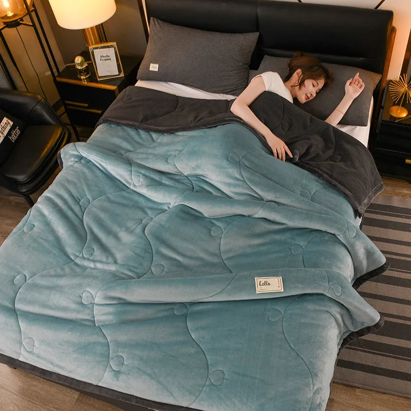 Throw Blanket, Warm Winter Bed Blanket For Camping ,Double Bed Cover, Bedspread on The Bed,  Soft Breathable, Cozy Cover Solid