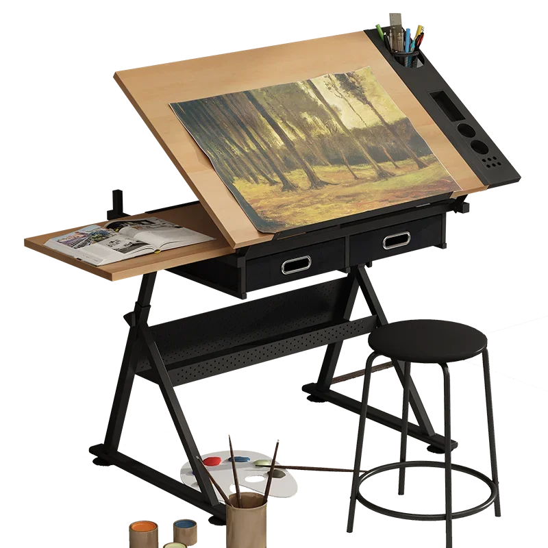 Multifunctional Drafting Table Liftable, Designer Table Workbench, Art Easel, Painting, Sketching,