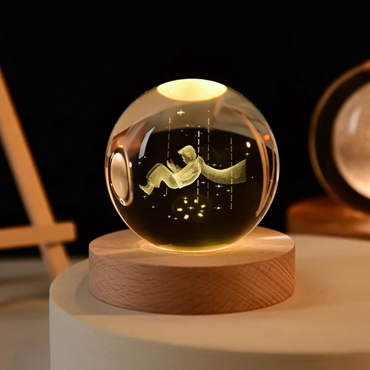 3D Glowing Planetary Crystal Ball Night Light