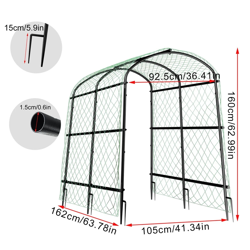 U-Shaped Metal Trellis, Support Frame For Climbing Plants