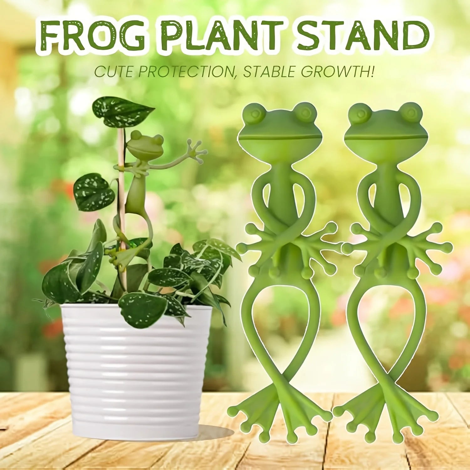 Green Frog Plant Support For Small Potted Plants, Garden Flowers