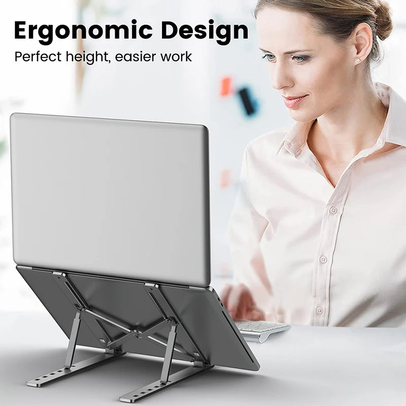 Laptop Holder Aluminum Alloy Adjustable Foldable For Notebook Non-Slip