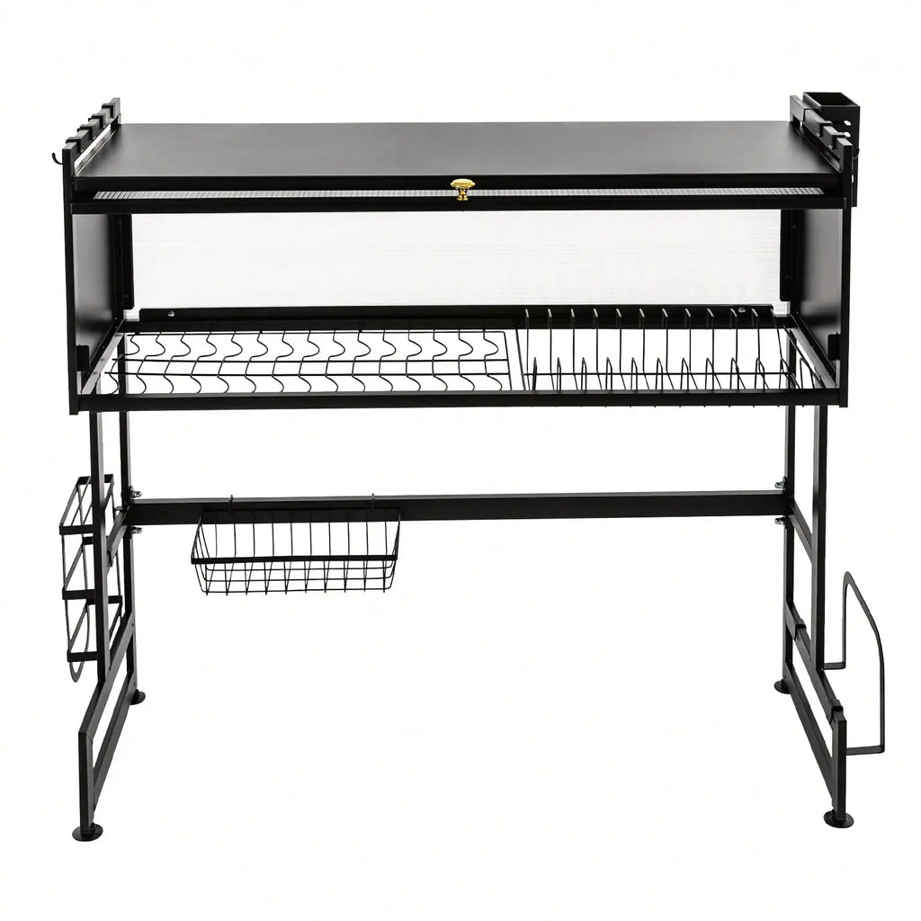 Large Capacity Organization 2-Tier Carbon Steel Kitchen Storage Dish Drainer Drying Rack Over The Sink
Over the Kitchen Sink Organizer or Dish Drainer 2-Tier