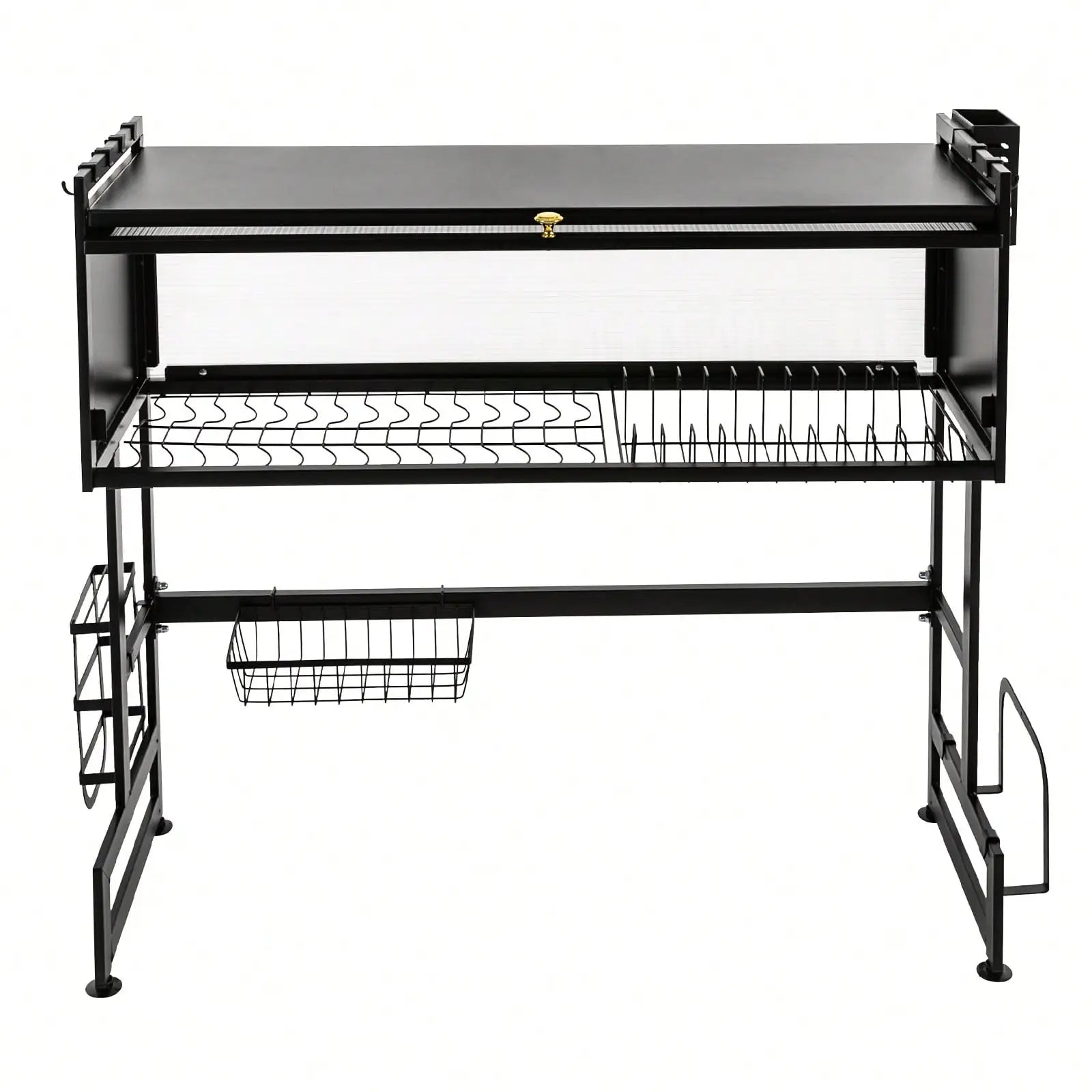 Large Capacity Organization 2-Tier Carbon Steel Kitchen Storage Dish Drainer Drying Rack Over The Sink
Over the Kitchen Sink Organizer or Dish Drainer 2-Tier