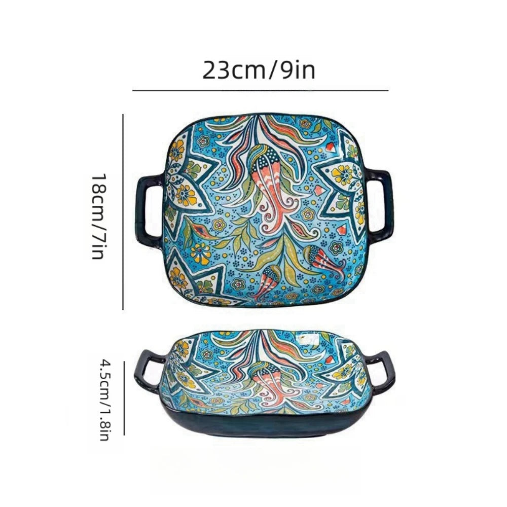 Bohemian Ceramic Microwave Safe Plate