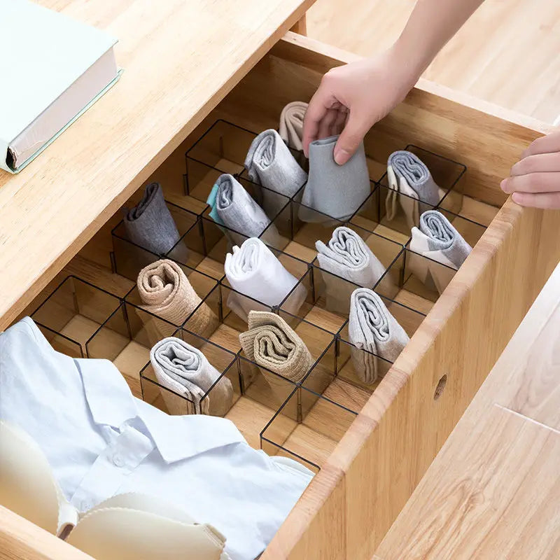 Plastic Drawer Organizer Box for Jewelry, Divider Storage For Desk, Underwear Organizer