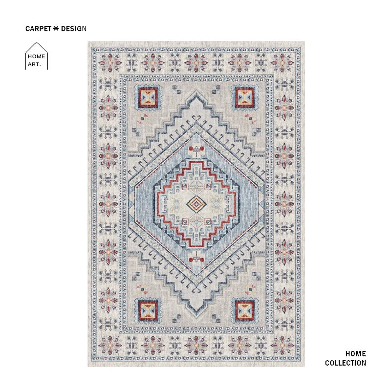 European Style Vintage Rugs for Large Areas, Living Room, Bedroom, Non-slip Rugs