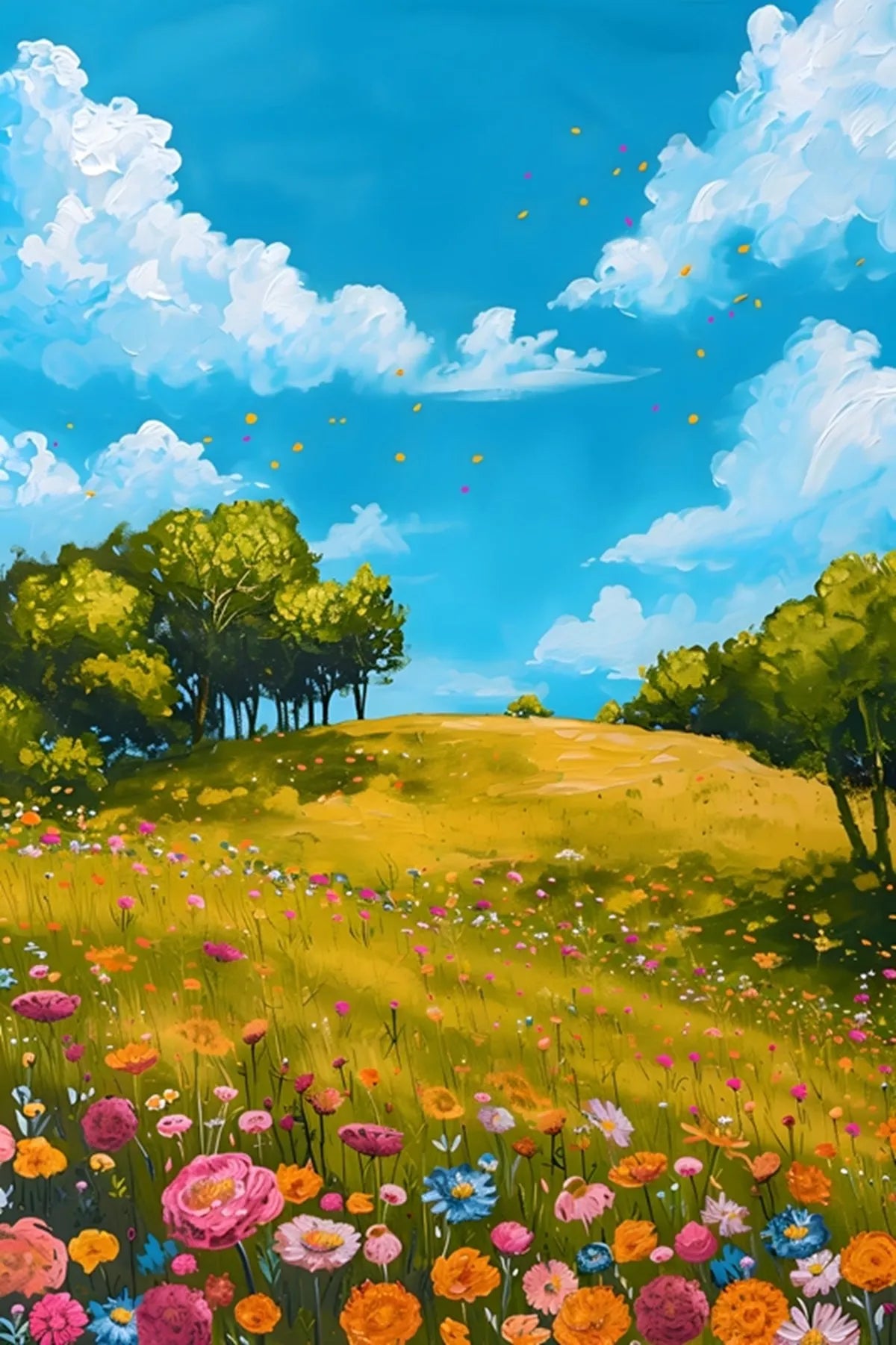Beautiful Colorful Abstract Flower Canvas Poster Wall Art Pictures