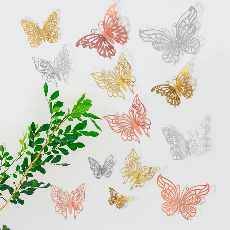 Butterfly 12PCS Hollow Wall Stickers Wall Decorations