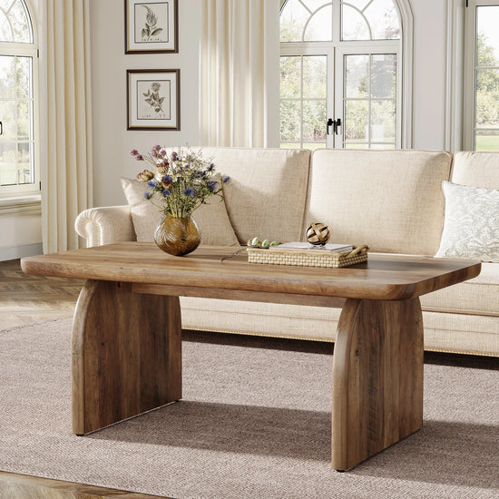 Tribesigns Farmhouse Rectangular Coffee Table