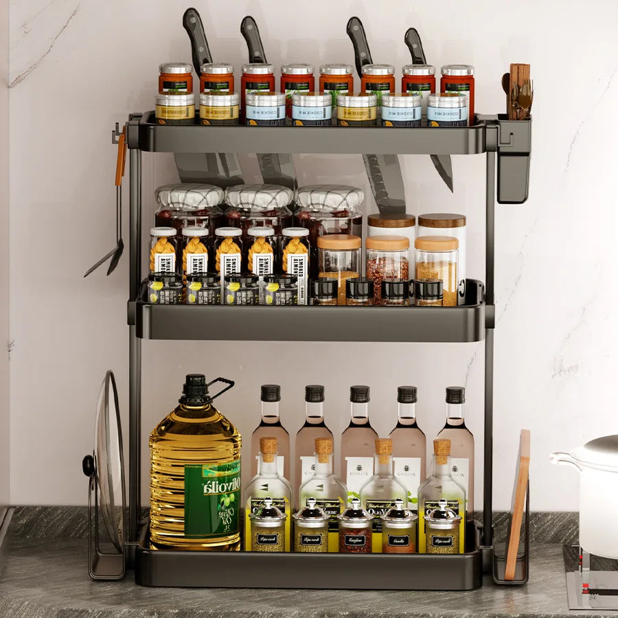 Kitchen Storage Rack, Multi-purpose Organizer, Spices, Utensil Holder, Knives, etc.