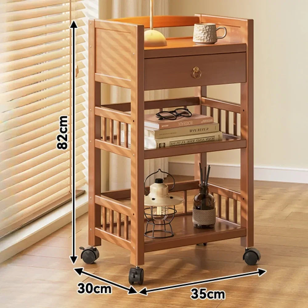 Wheeled Storage cart with Removable Shelf, Equipped with Wheels, Stable Load Bearing