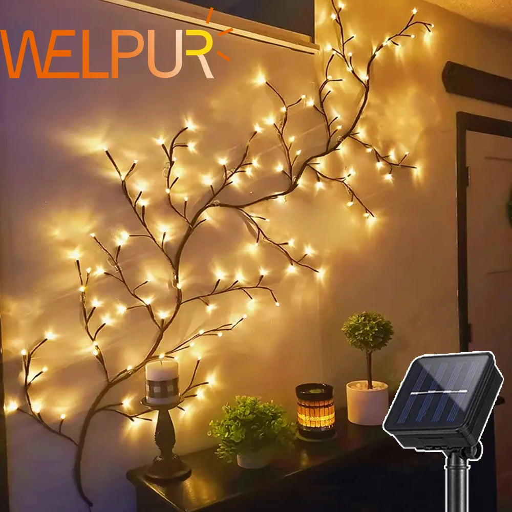Outdoor/Indoors Solar Tree and Vine 96LED Lights Waterproof