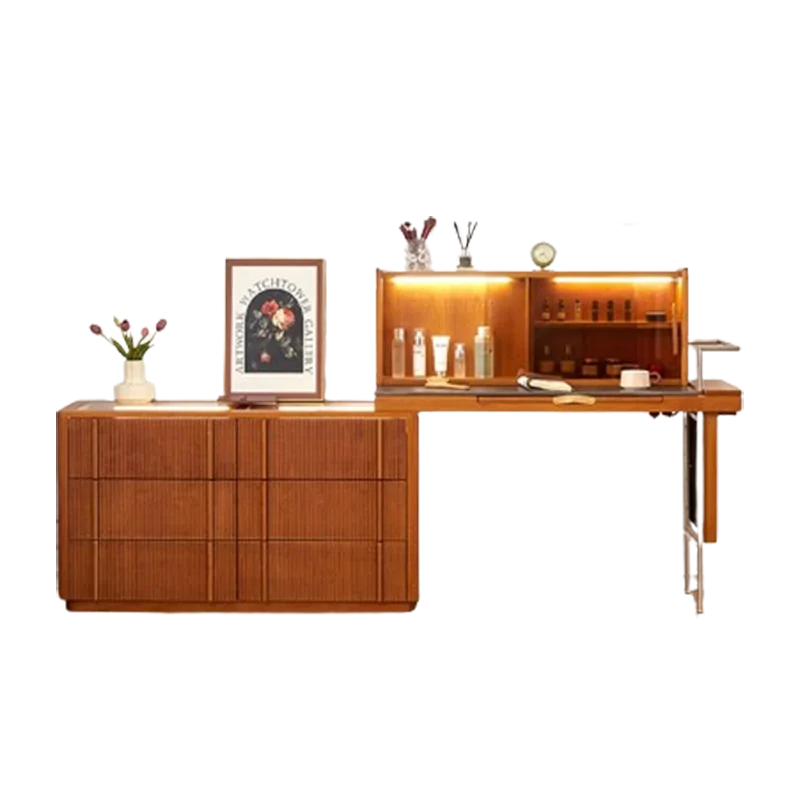 Folding Glass Vanity, Wood Tables, Storage Drawers, Dresser, Makeup