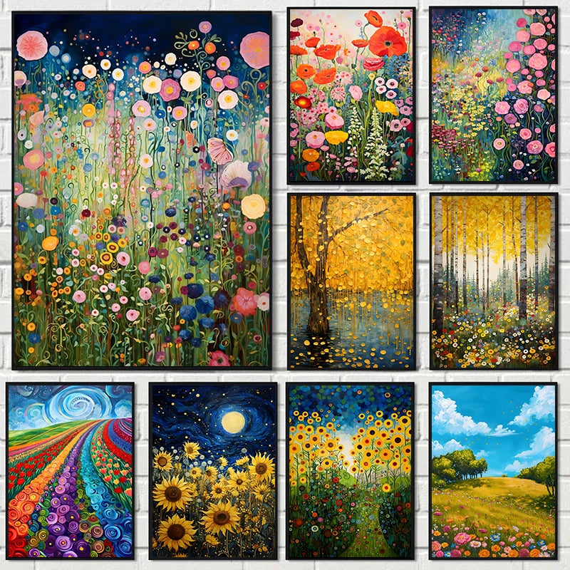 Beautiful Colorful Abstract Flower Canvas Poster Wall Art Pictures