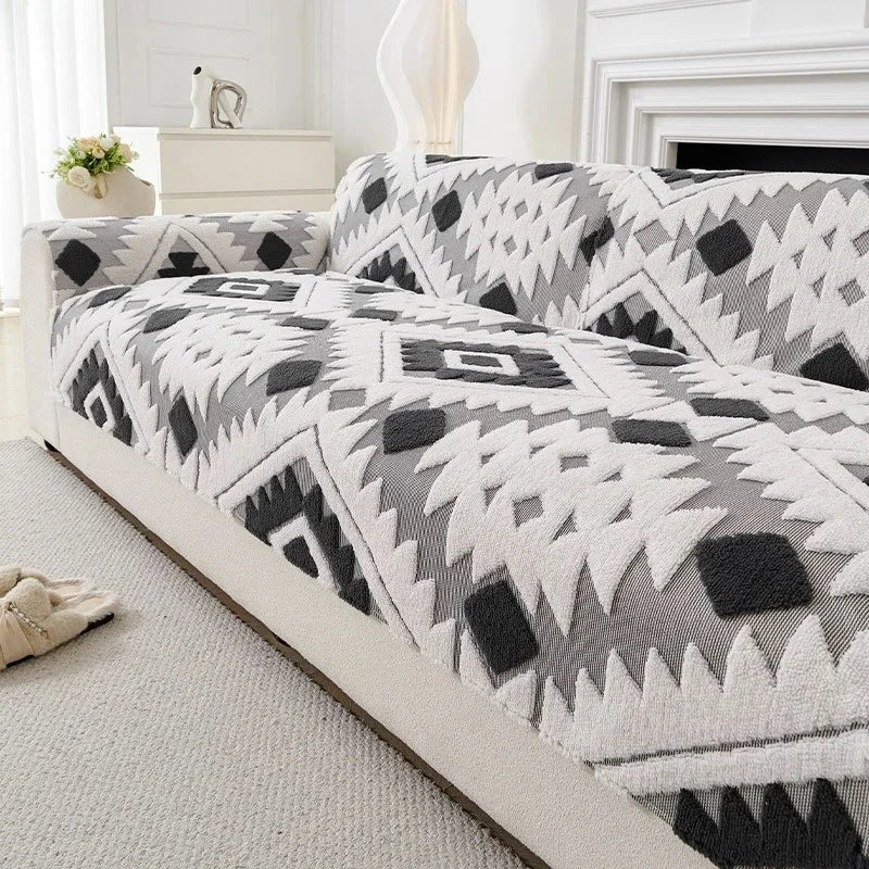 1PC Sofa Cover, Thicken Plush Comfortable Sofa Towel For Couch, Non-slip Anti Cat Protection