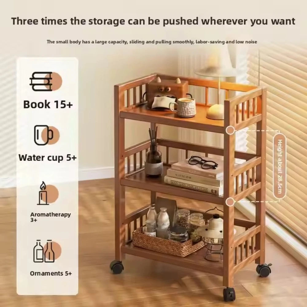 Wheeled Storage cart with Removable Shelf, Equipped with Wheels, Stable Load Bearing