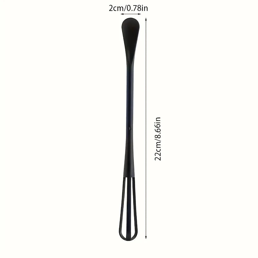 2 Pack Manual Egg Whisks with spoons, Plastic Ergonomic Handle