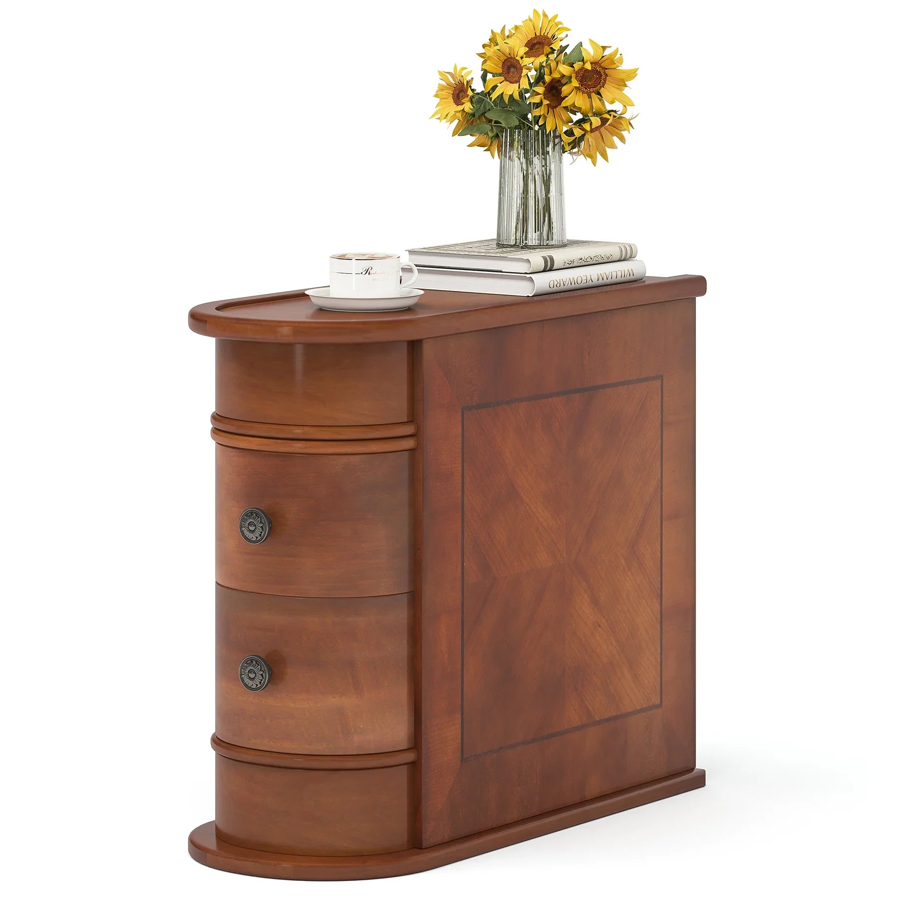 End Table, Narrow Bedside Table, Solid Wood